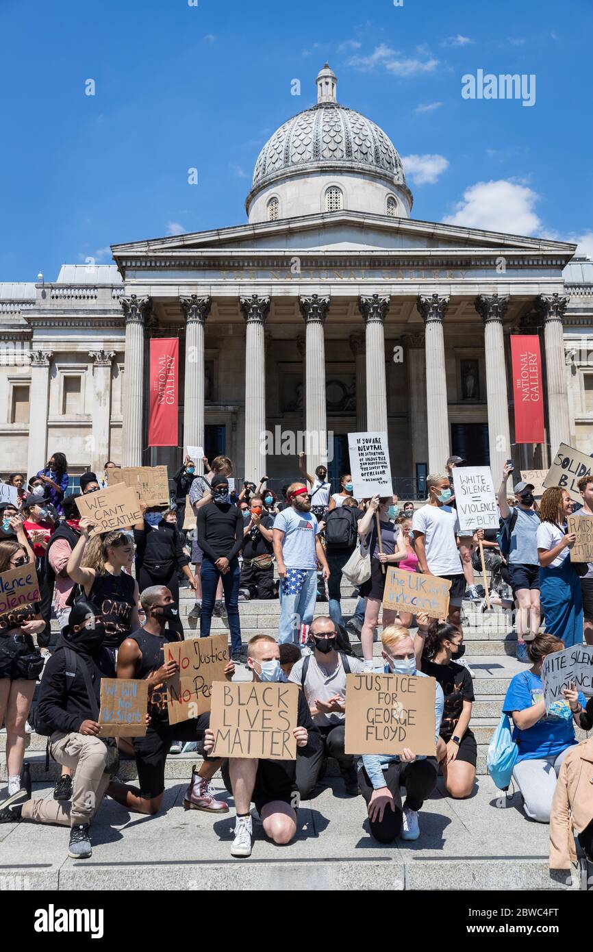 #BlackLivesMatter solidarity protest in London Stock Photo