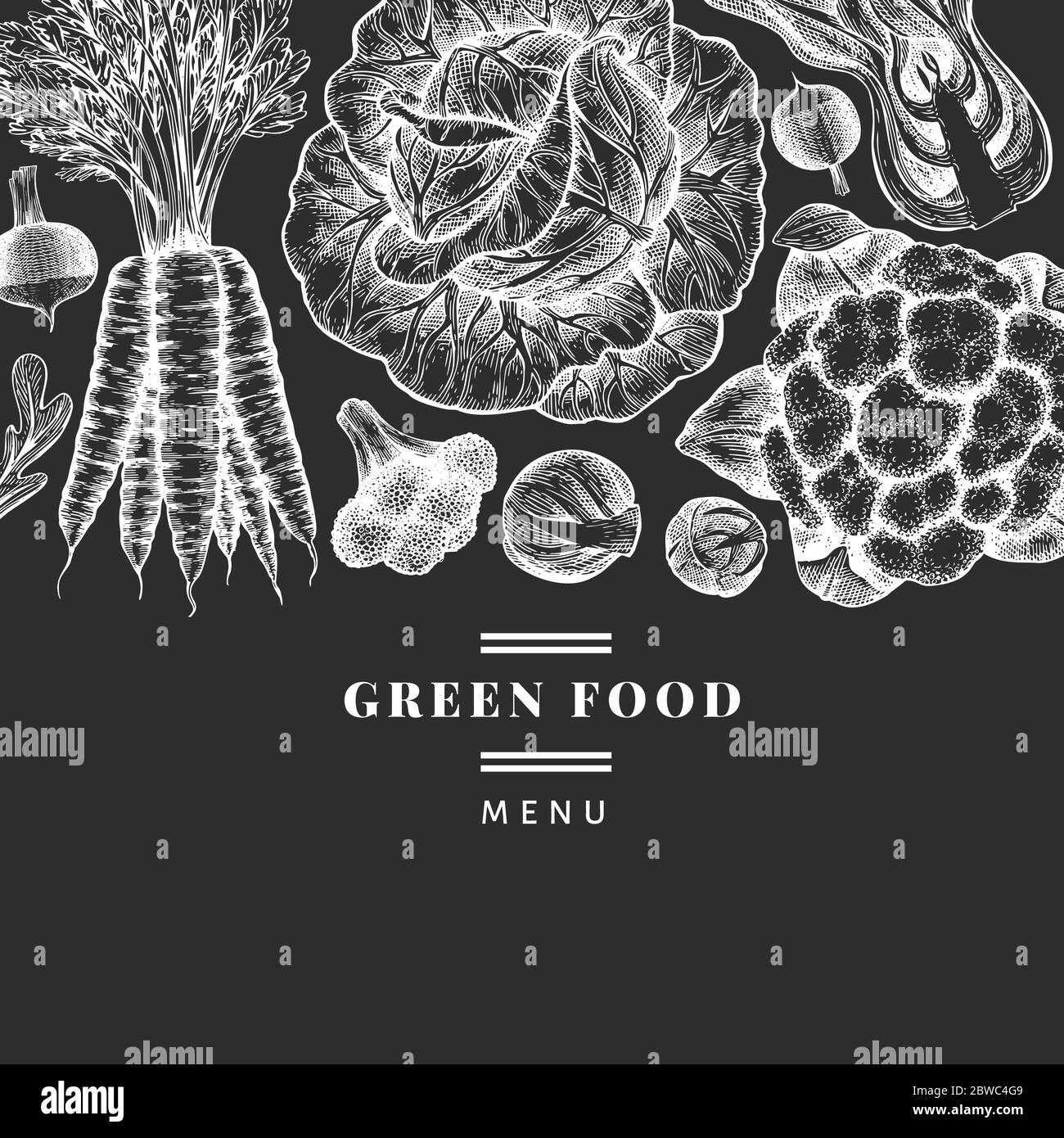 Hand drawn sketch vegetables design. Organic fresh food vector banner ...