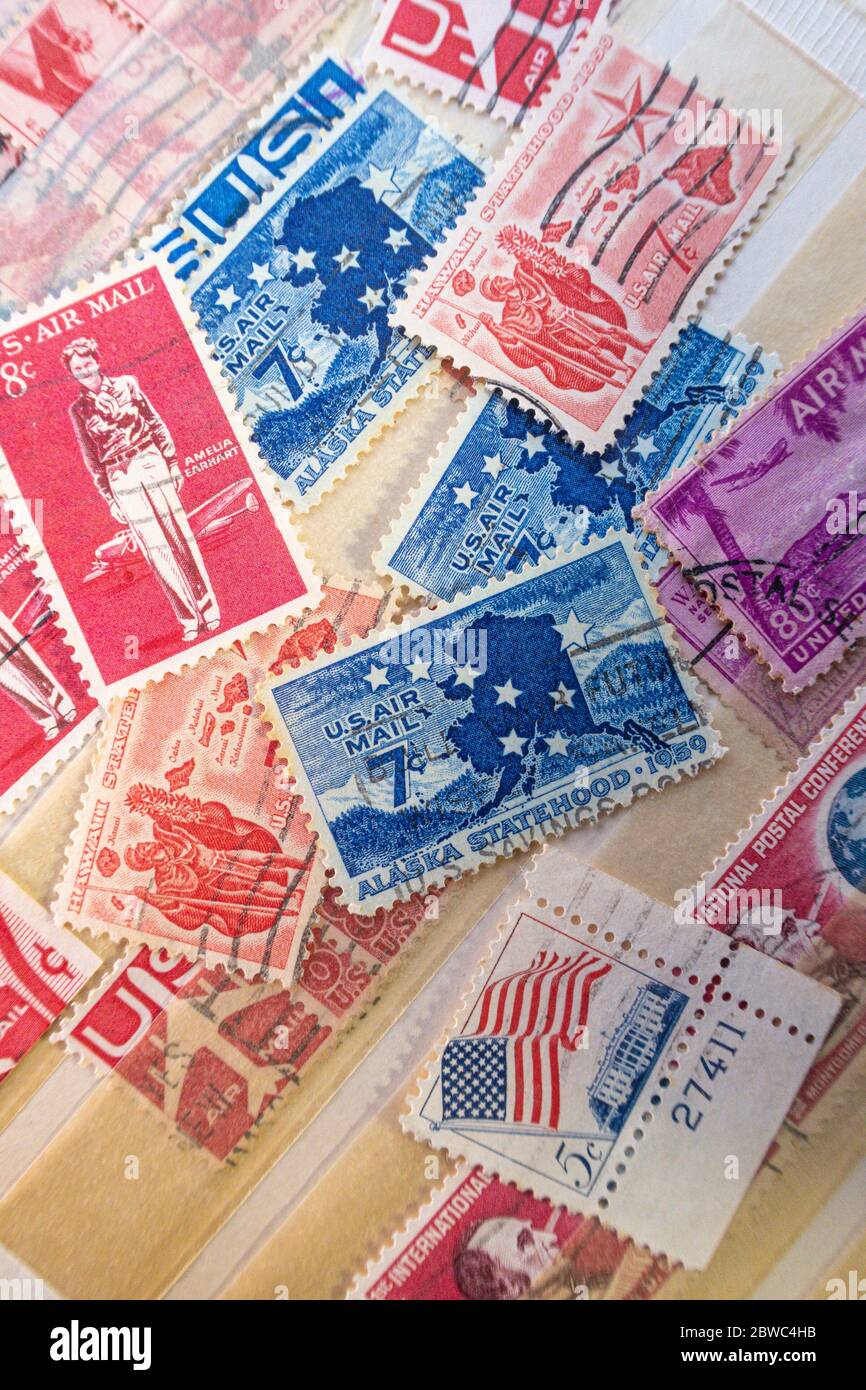 Vintage United States Postage Stamps Stock Photo Alamy