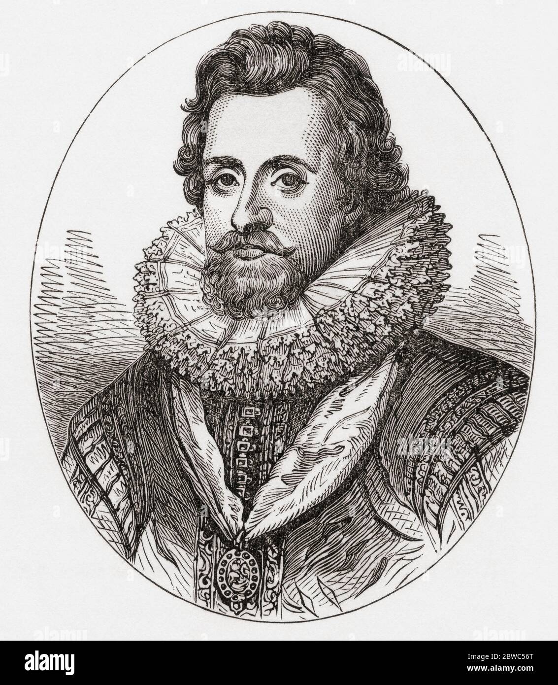 James VI and I, 1566 – 1625. King of Scotland as James VI, and King of England and King of Ireland as James I. From Britain and Her Neighbours, 1485 - 1688, published 1923. Stock Photo