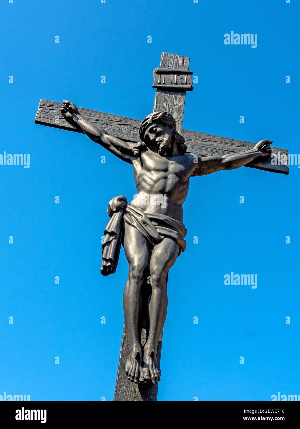 Kreuzigung Jesus Christus. Symbolfoto für Ostern. Stock Photo