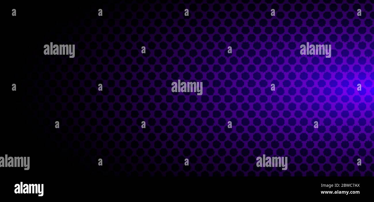 Banner template abstract black circles pattern halftone style on purple gradient background. Vector illustration Stock Vector