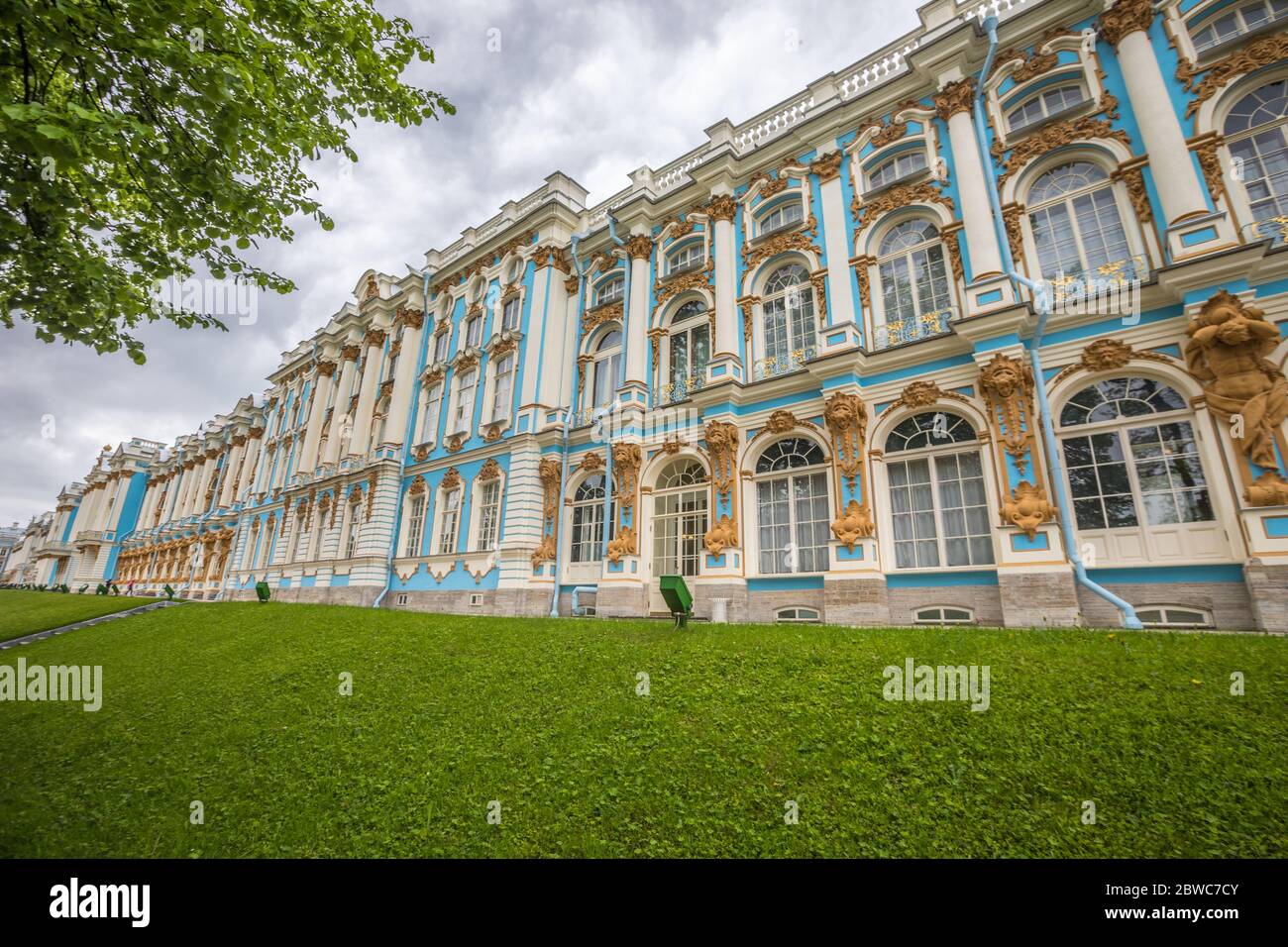 Facade of Catherine Palace in Saint Petersburg Stock Photo