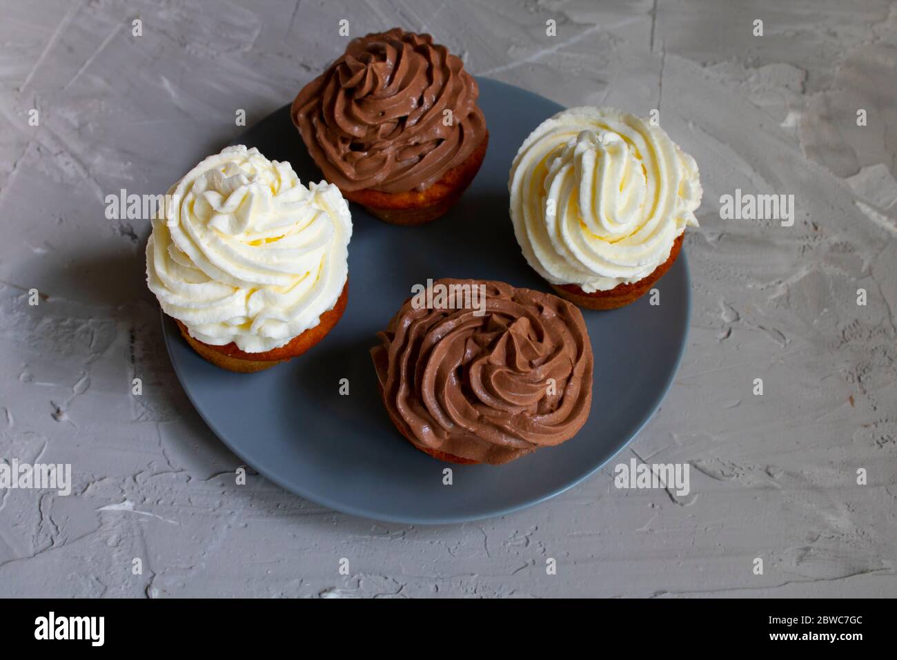 No sugar chocolate cupcakes, gluten free concept Stock Photo