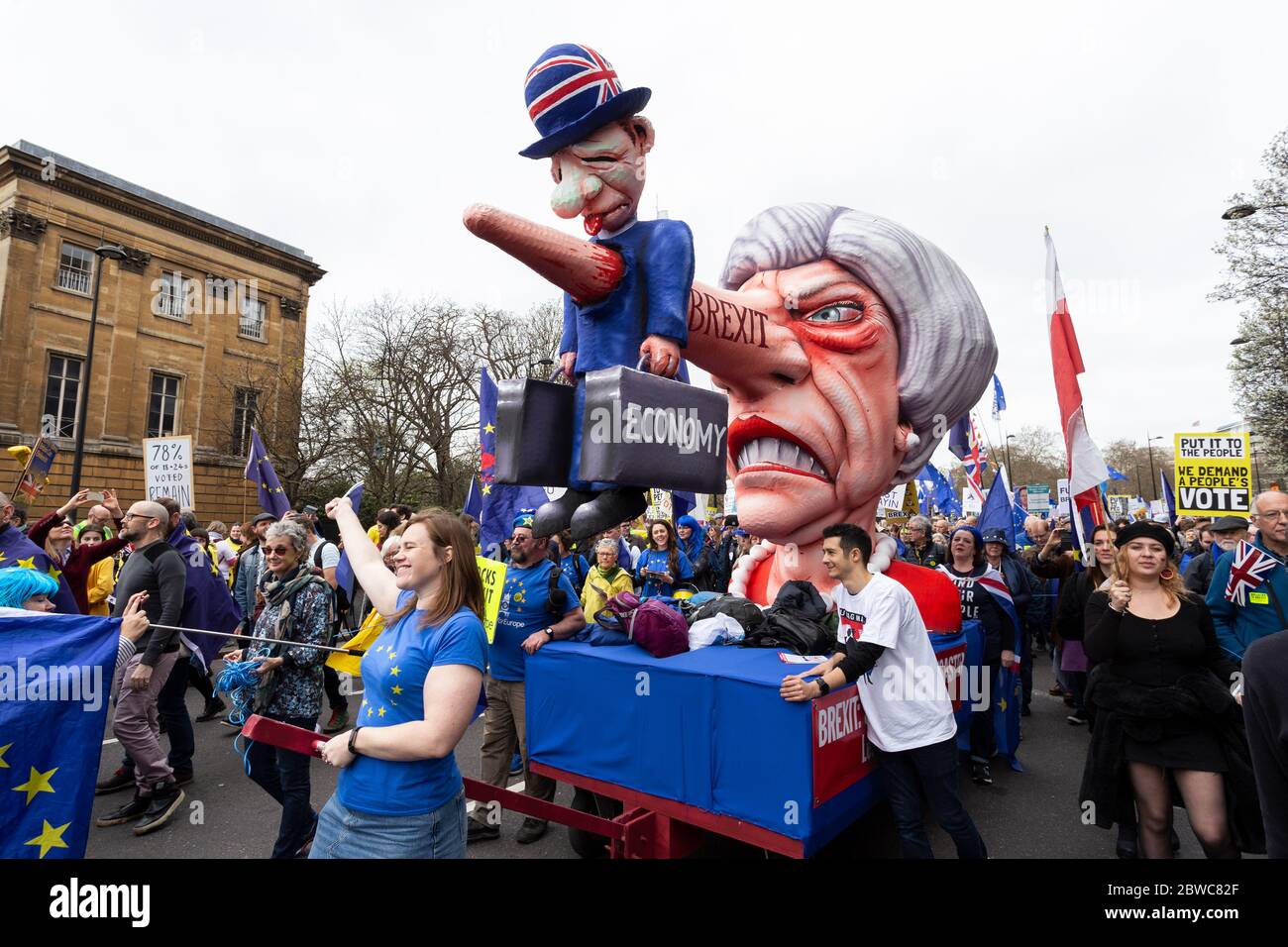 Anti-Brexit demonstration and march, London, 23 March 2019 Stock Photo