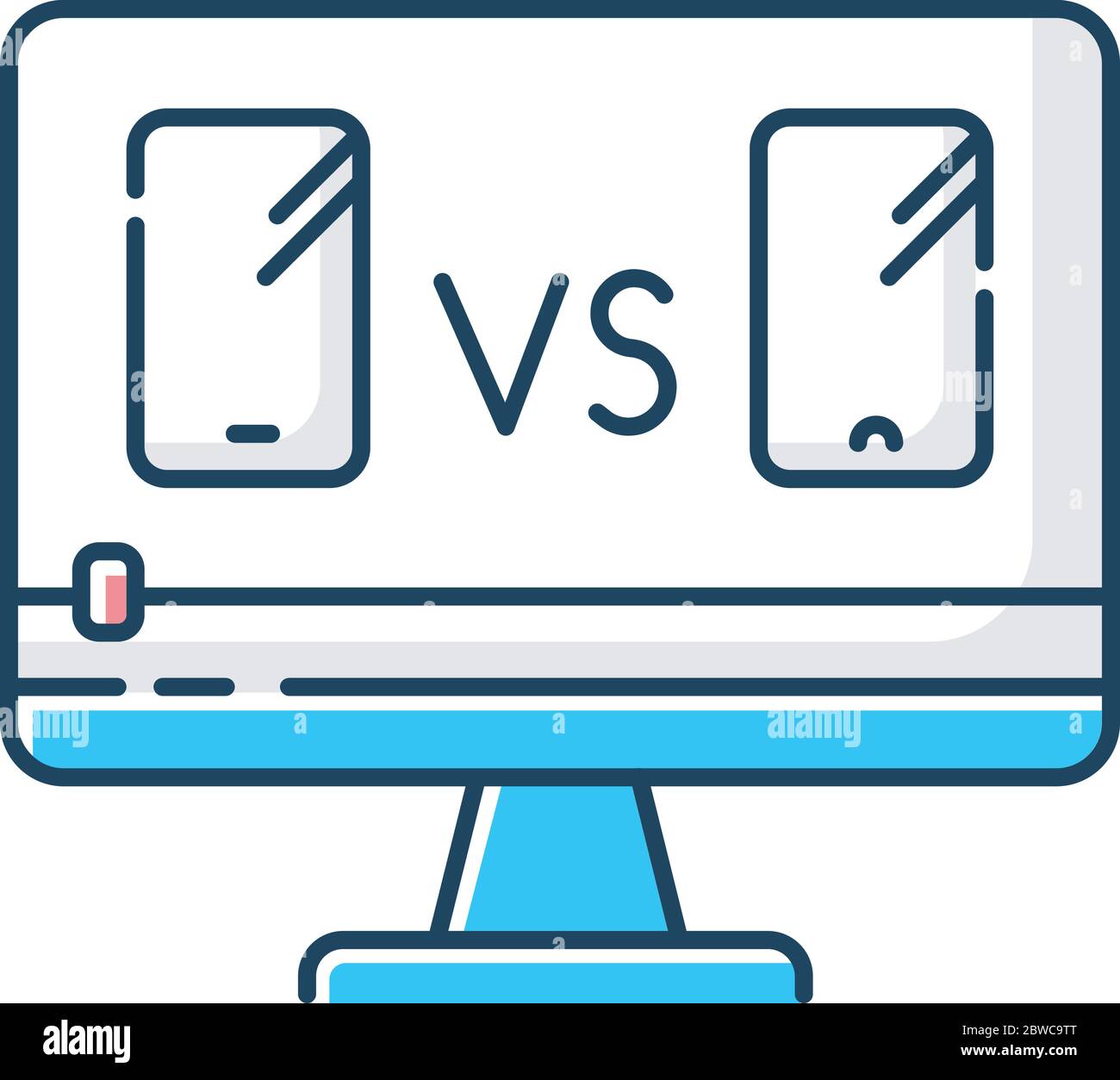 Smartphone comparison video RGB color icon Stock Vector