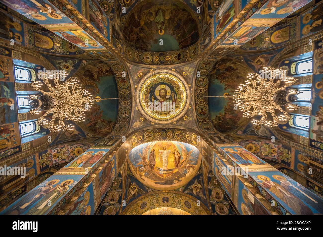 Mosaics in Church of the Savior on Blood in Saint Petersburg Stock Photo