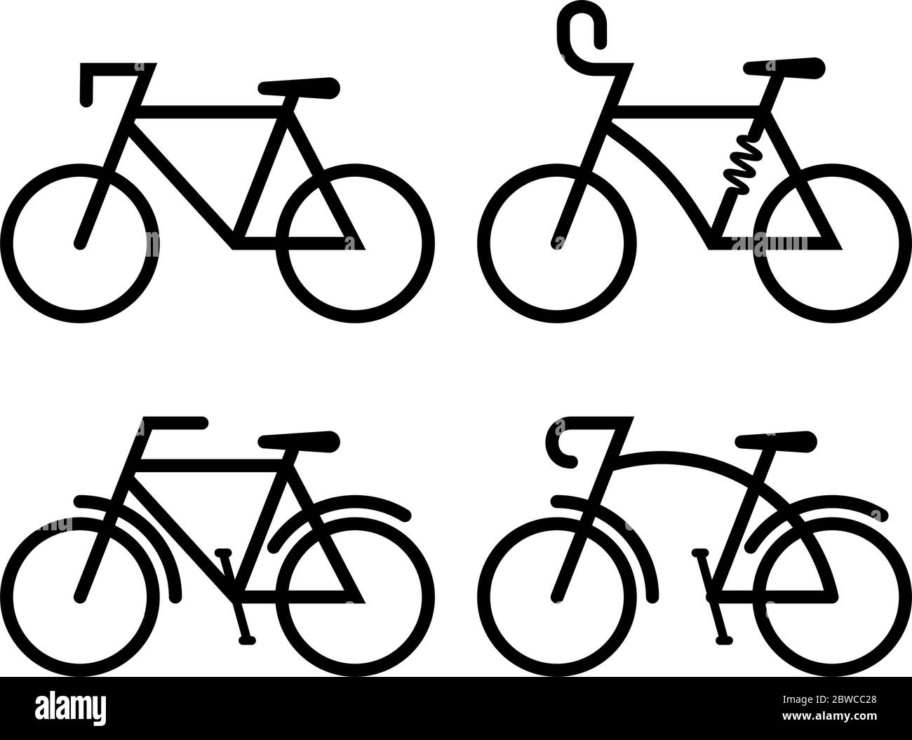 Bicycle Icon Set Vector Illustration Stock Vector