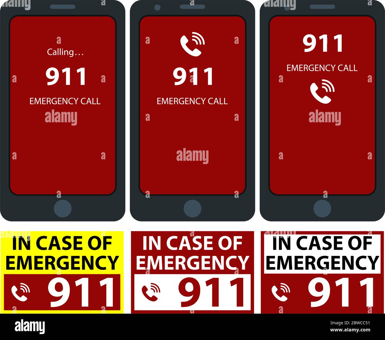 Smartphone Emergency Call Vector Illustration Stock Vector Image & Art