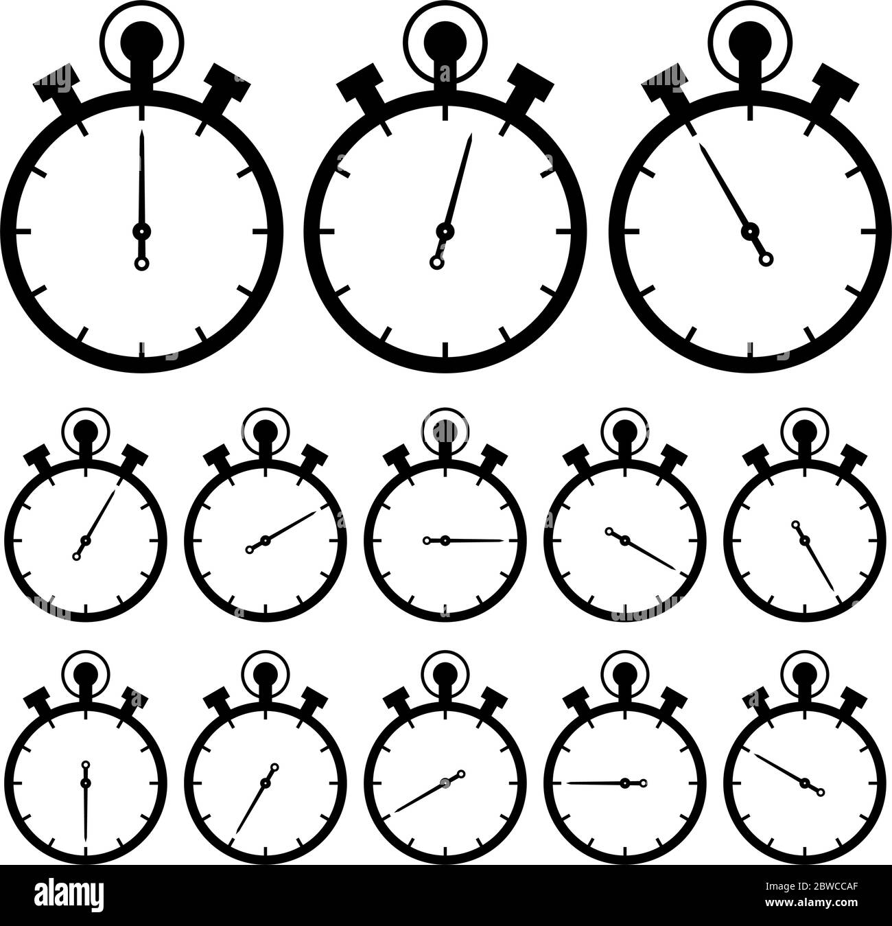 Stopwatch Icon Set Vector Illustration Stock Vector Image & Art - Alamy
