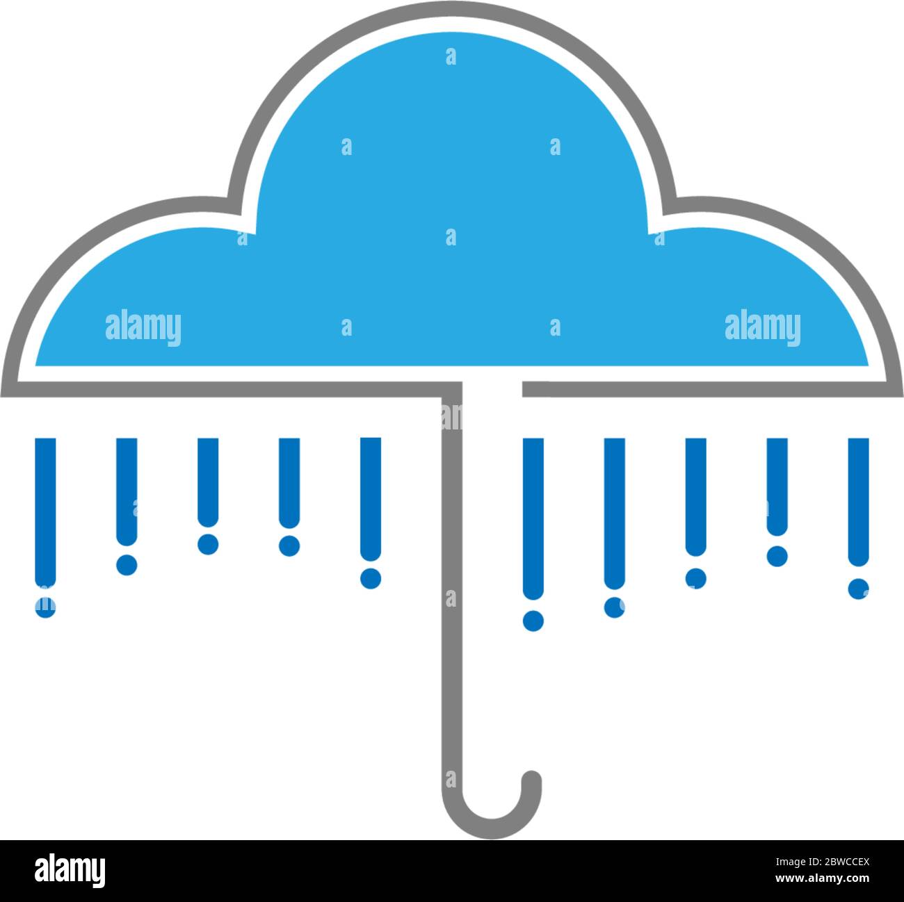 Rainy Umbrella  logo icon conceptillustration Stock Vector