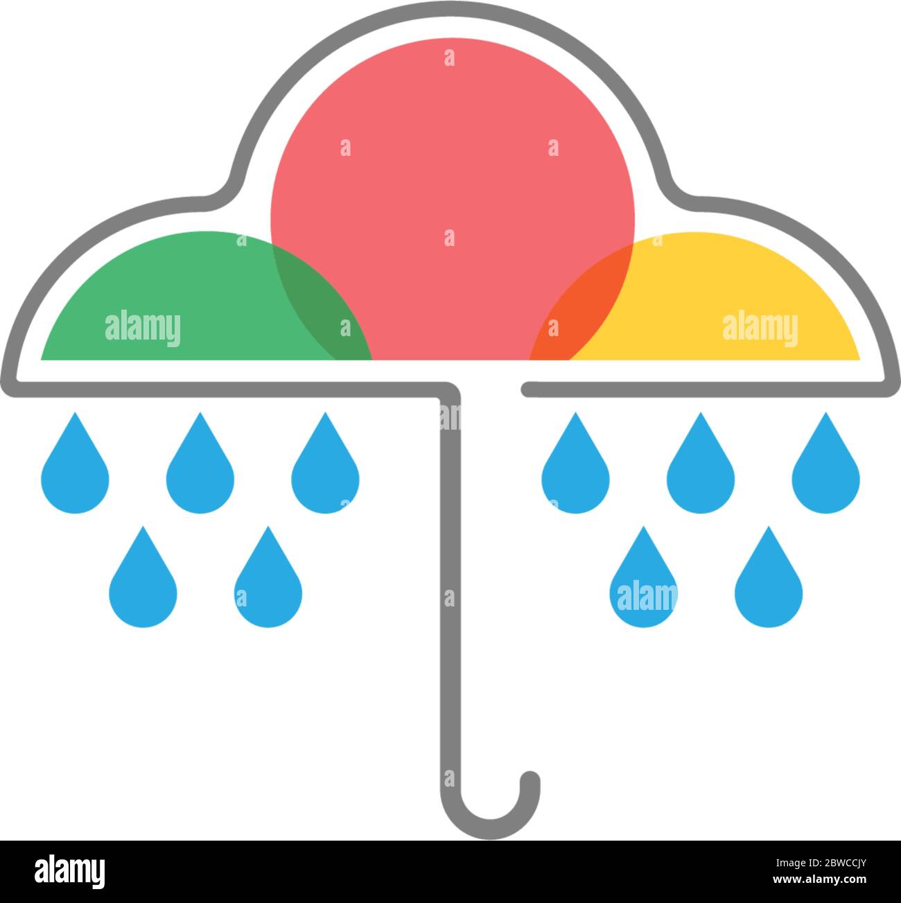 Rainy Umbrella  logo icon conceptillustration Stock Vector