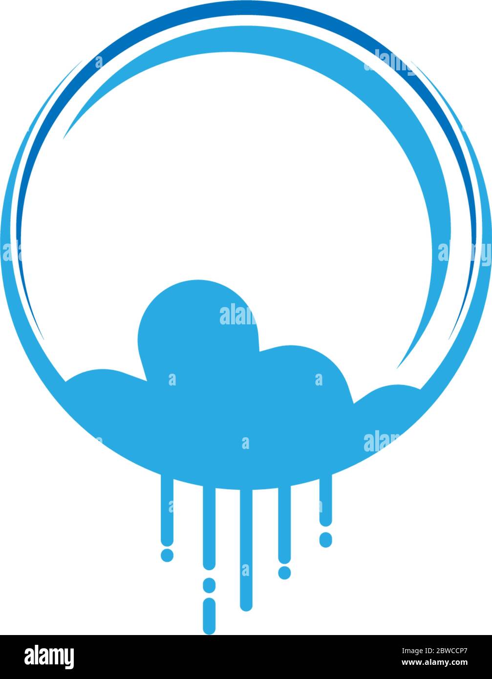 Rainy cloud logo icon concept illustration Stock Vector