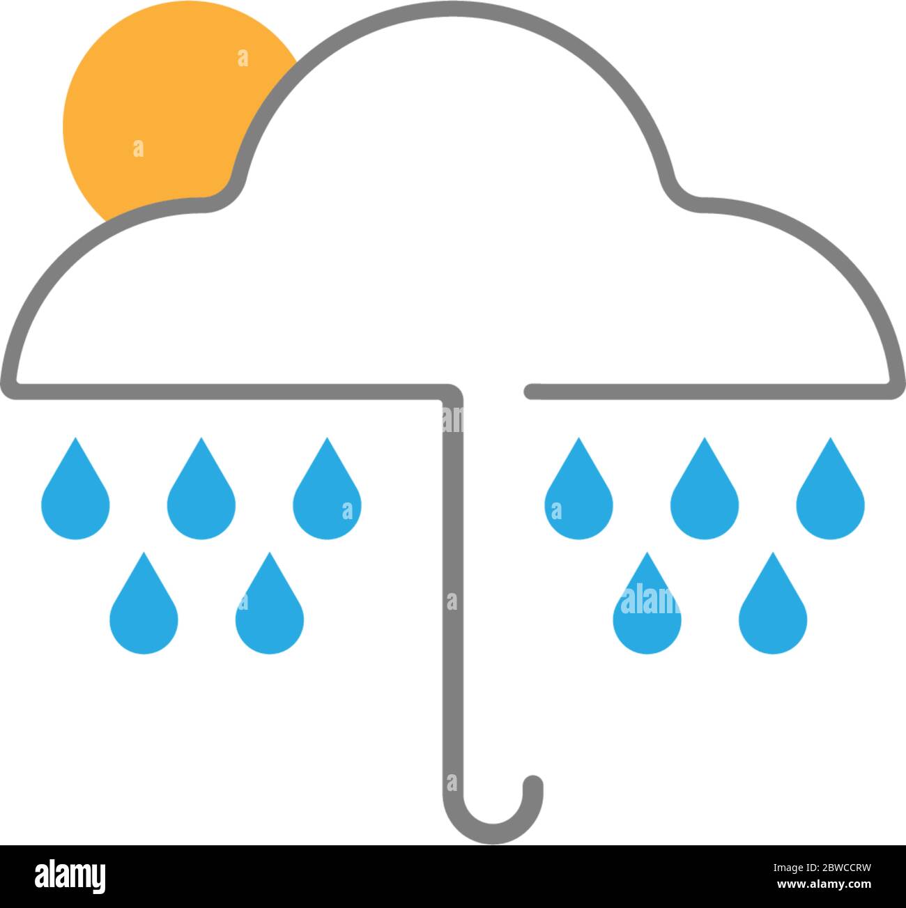 Rainy Umbrella  logo icon conceptillustration Stock Vector