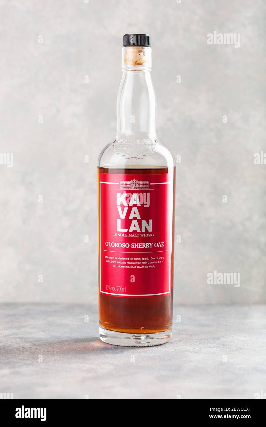 Trondheim, Norway - May 20 2020: Kavalan single malt scotch whisky bottle Stock Photo