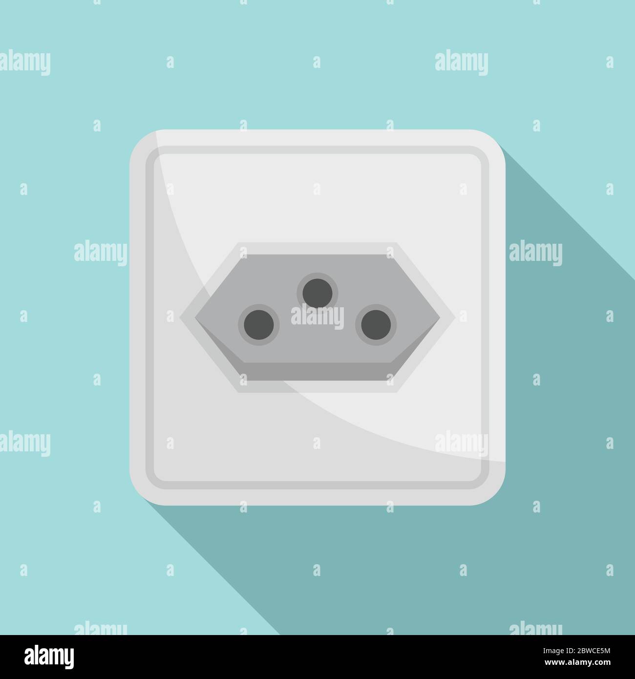 Type J power socket icon. Flat illustration of type J power socket