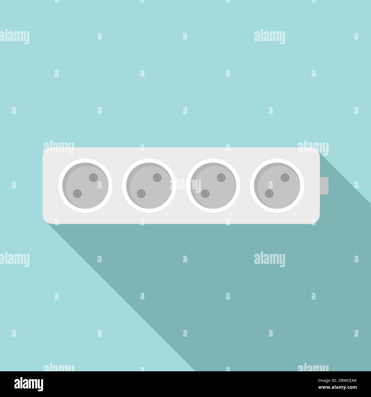 Electric extension cord icon. Flat illustration of electric extension cord vector icon for web design Stock Vector