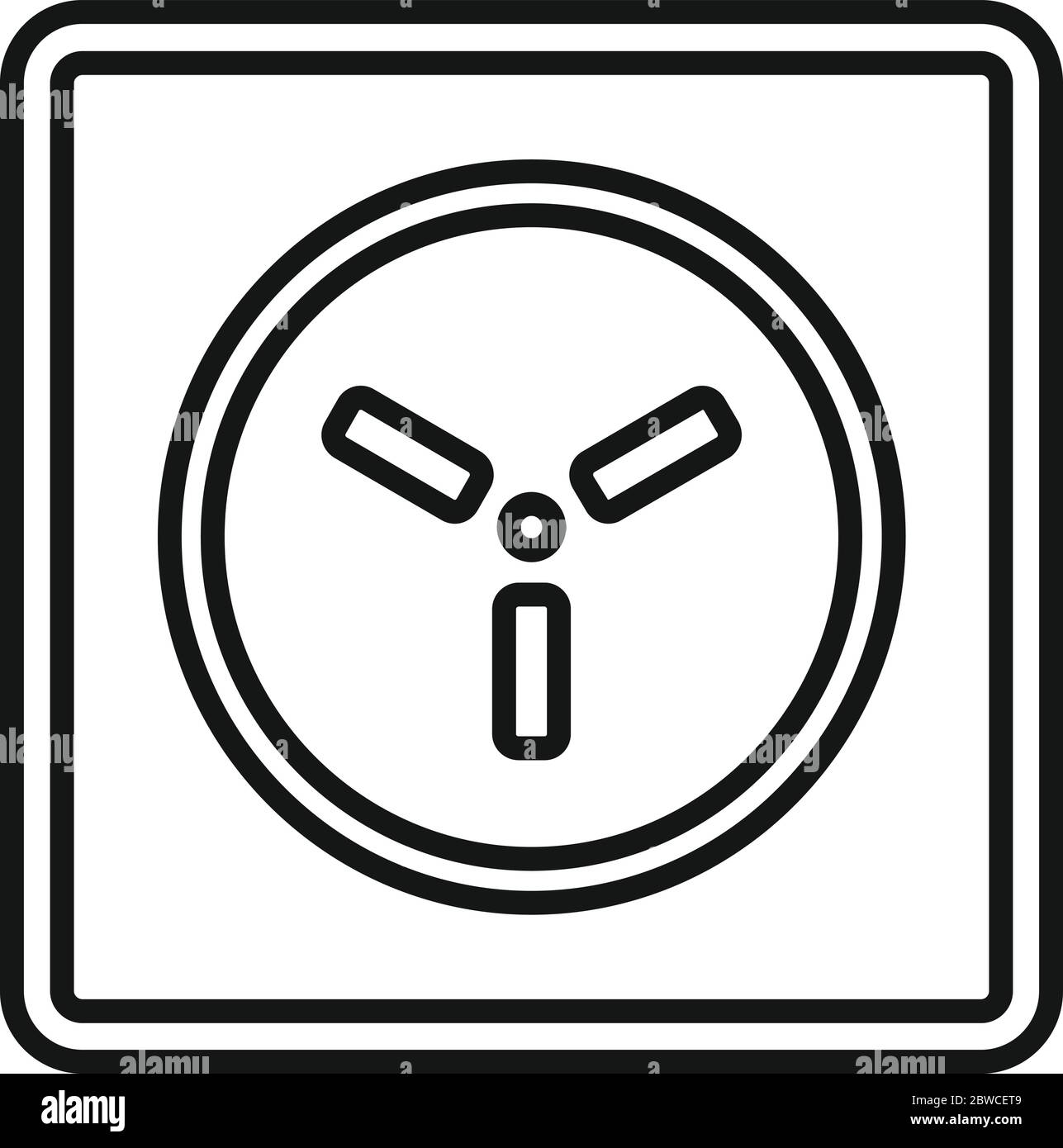 Type h power socket icon. Outline type h power socket vector icon for