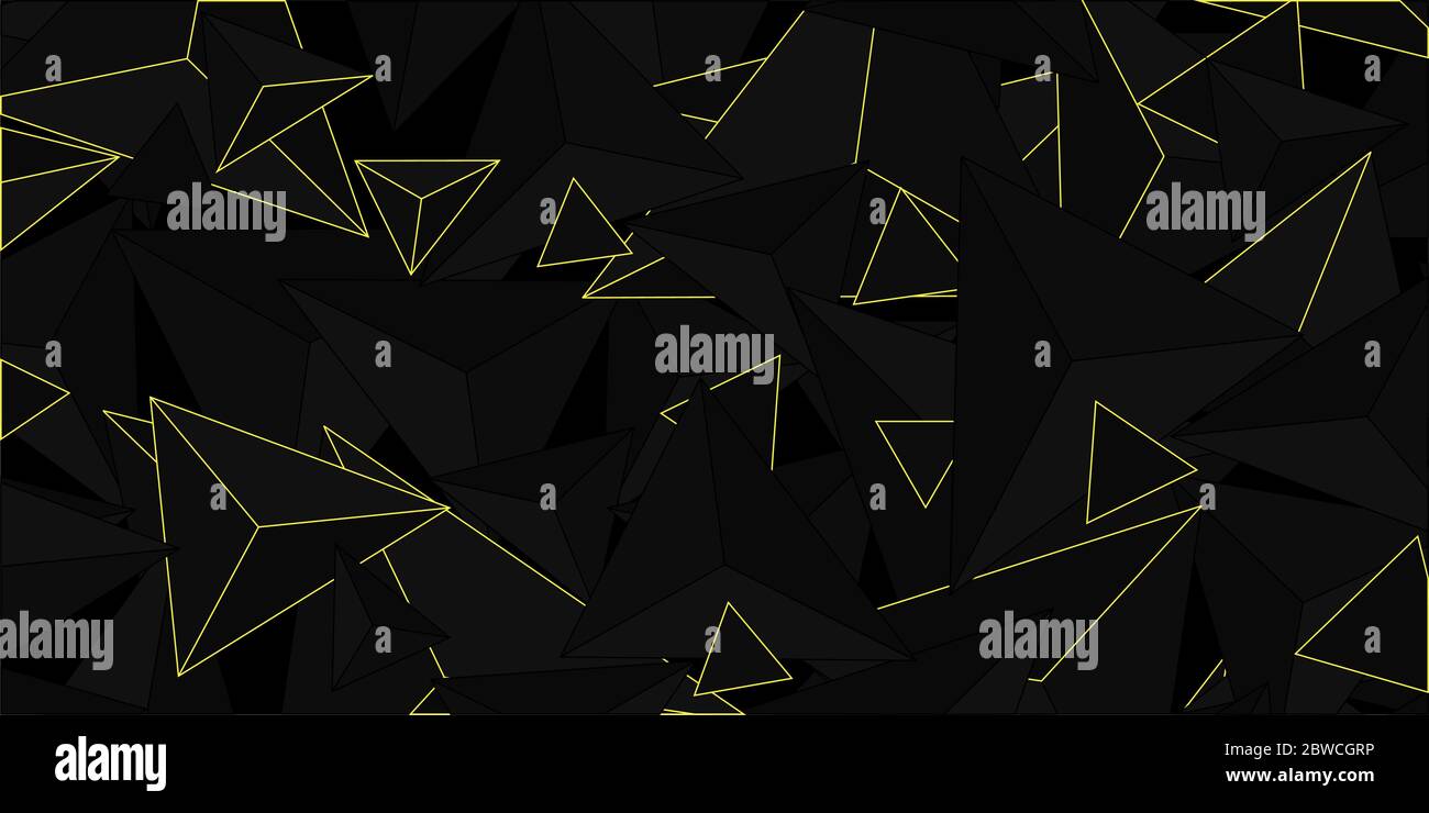 Dark Black Abstract Background With Geometric Shapes Stock Vector Image ...