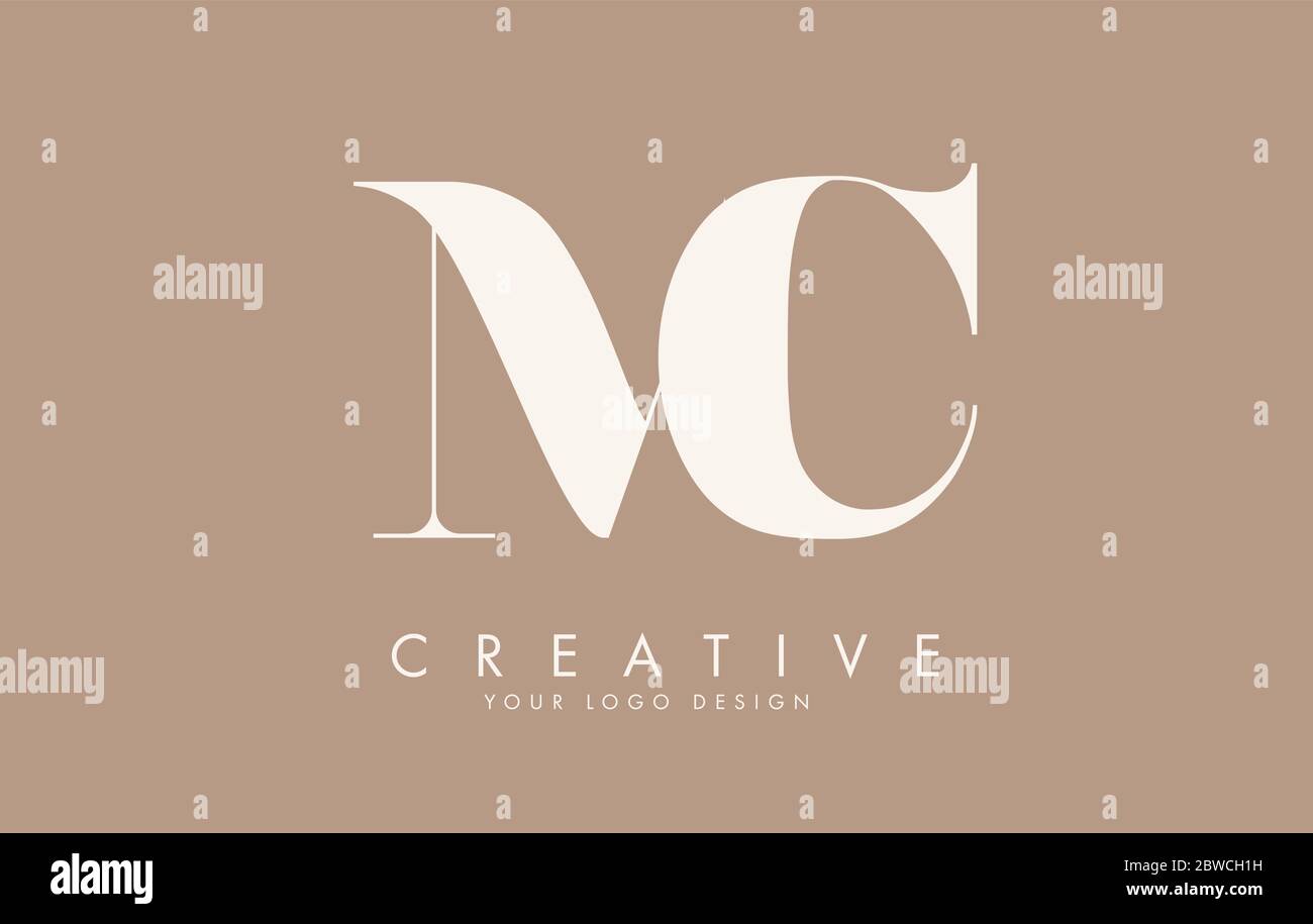 MC M C letters logo design. Long Tail effect vector illustration sign. Stock Vector
