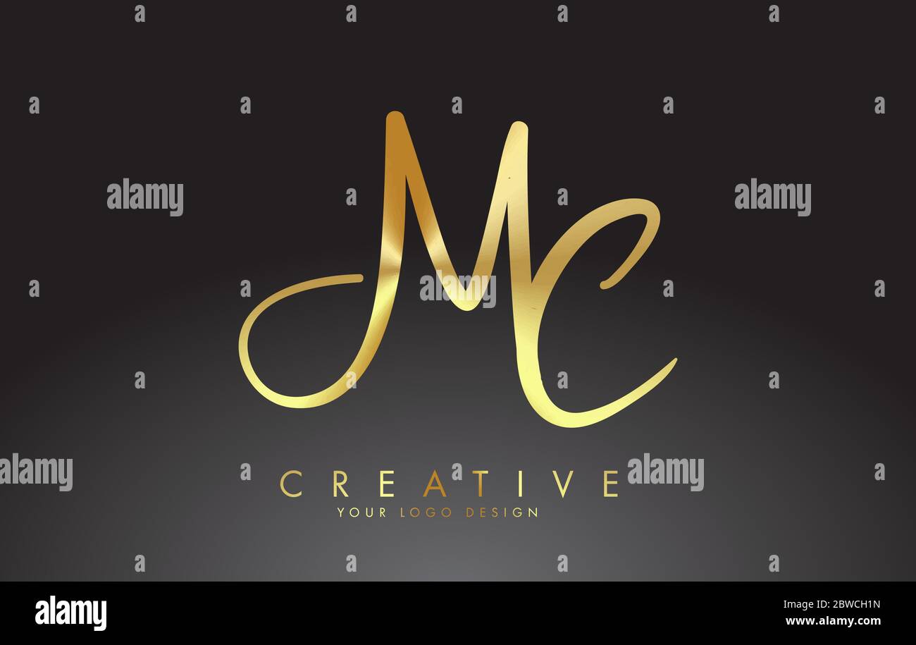 Mc logo m c design white letter mcm Royalty Free Vector