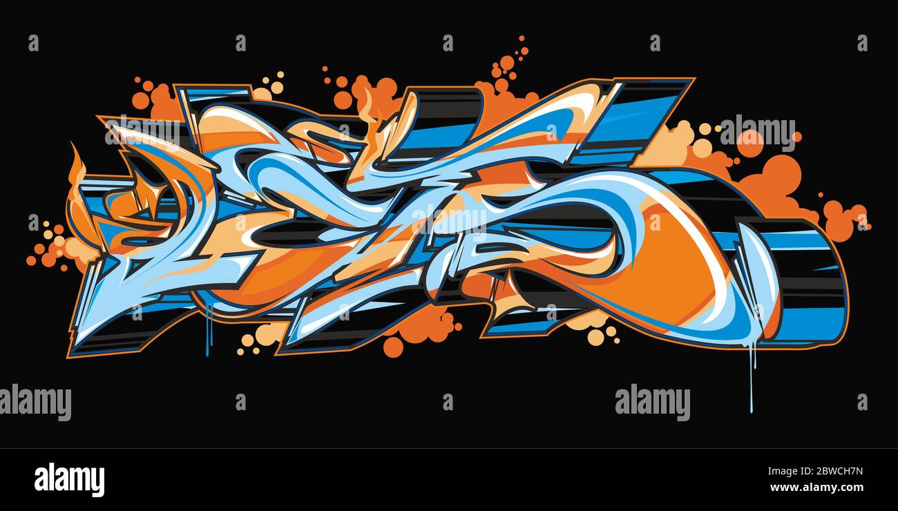 Abstract Word Lets Graffiti Style Font Lettering Vector Illustration Stock Vector