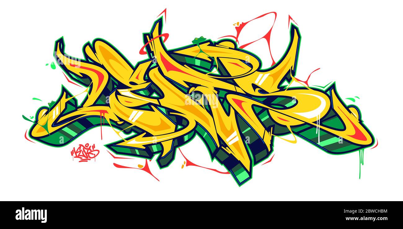 Abstract Word Lets Graffiti Style Font Lettering Vector Illustration Stock Vector