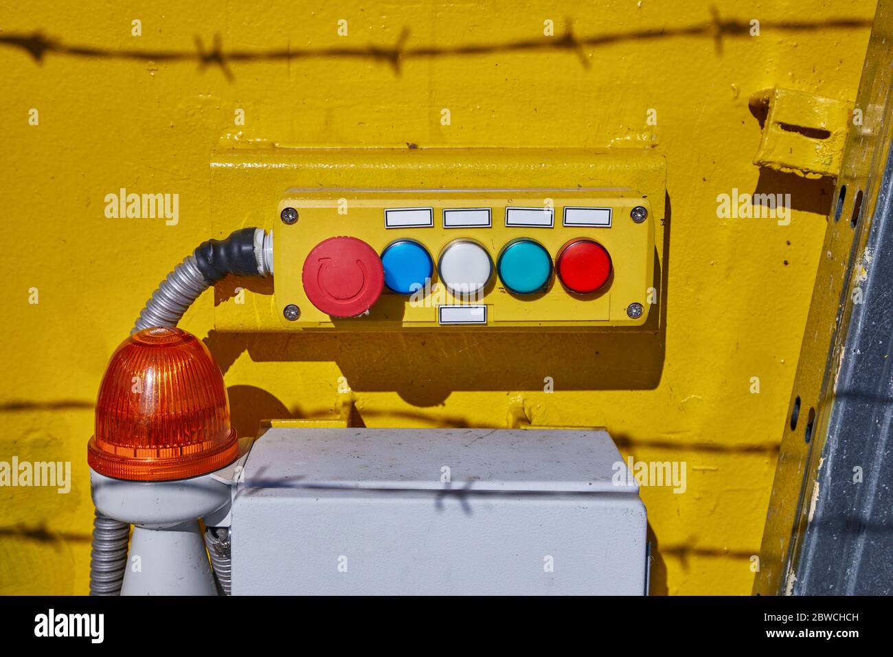 Industrial button board switches Stock Photo