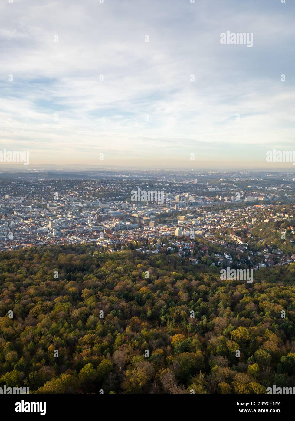 Stuttgart surrounding landscape from the top of the Fernsehturm Stock ...