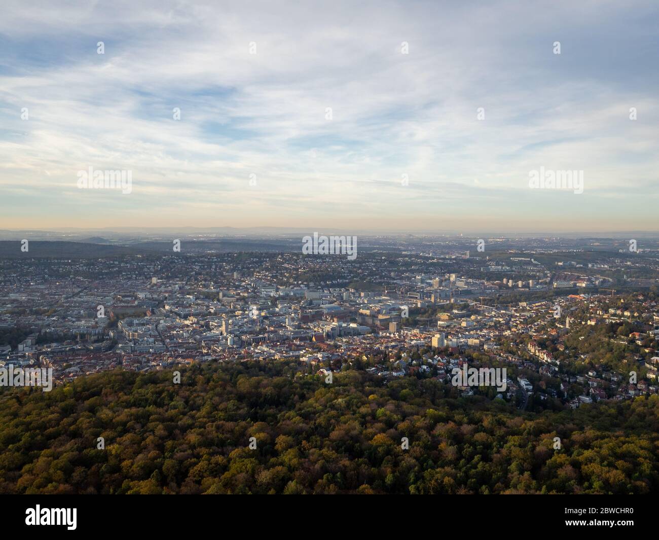 Stuttgart surrounding landscape from the top of the Fernsehturm Stock ...