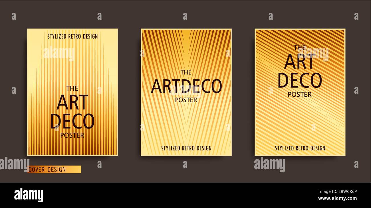 Stylized artdeco placards set. Modern A4 brochure template. Trendy Stylized artdeco placards set. Modern A4 brochure template. Trendy