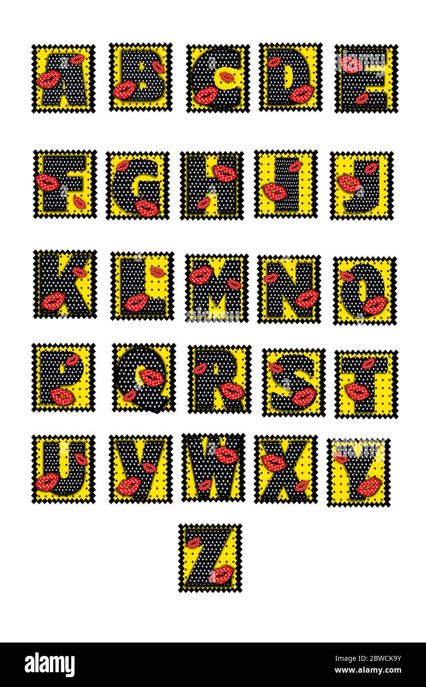 Alphabet Amore With Hearts Stock Photo - Alamy