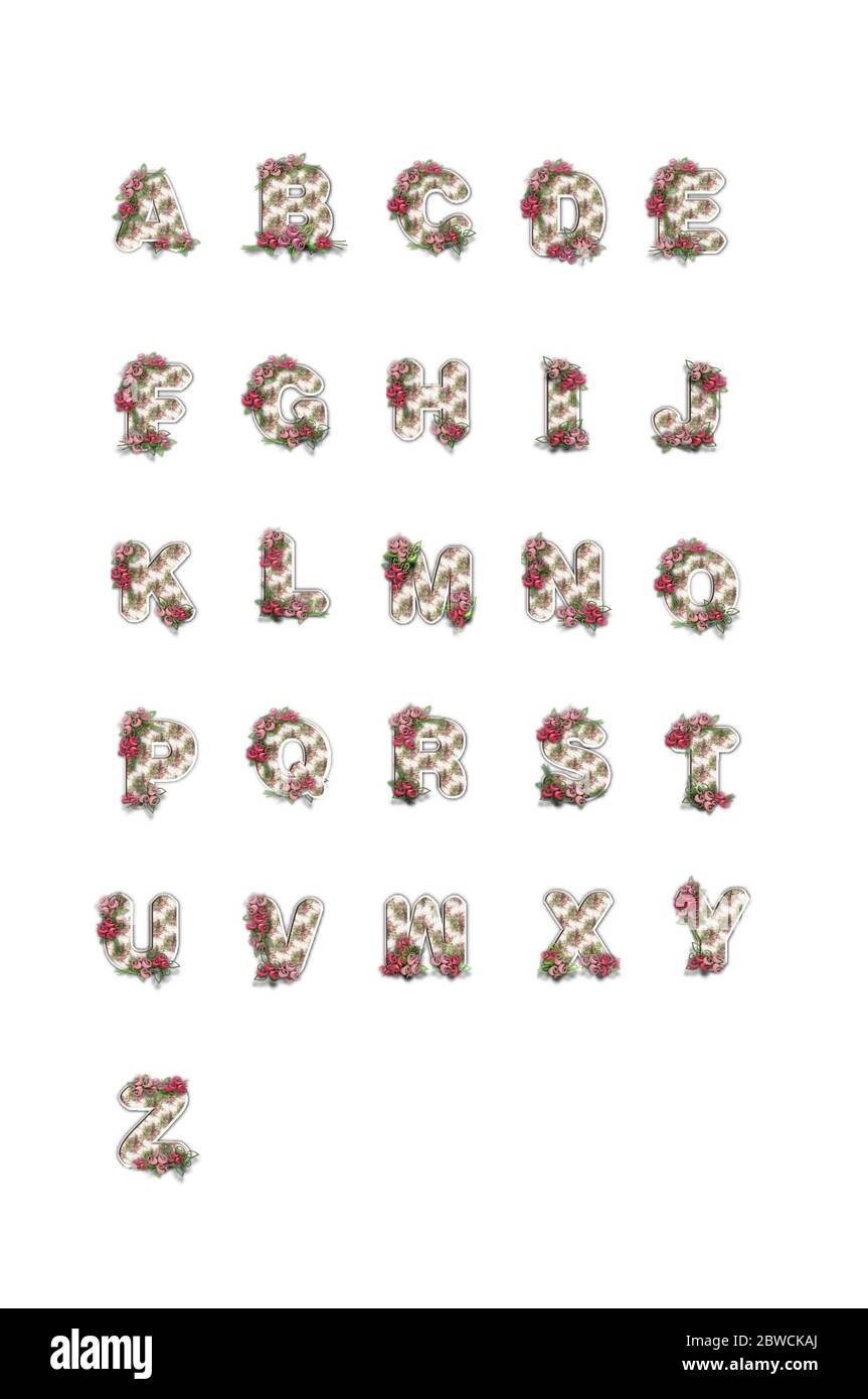 Alphabet Arbor Roses Set Stock Photo - Alamy