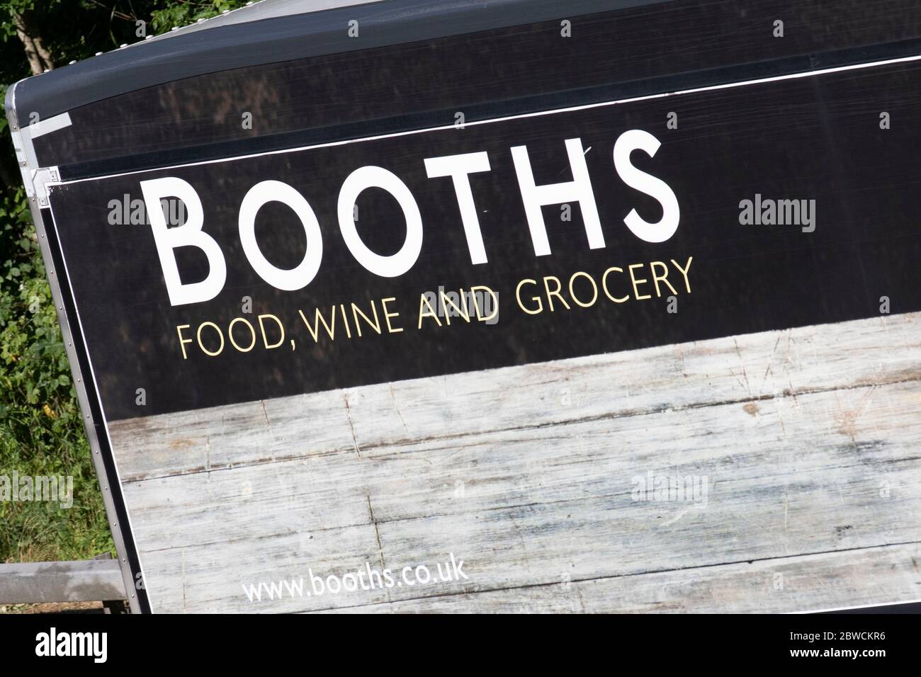 Booths supermarket food, wine. grocery; Delivery van, food truck