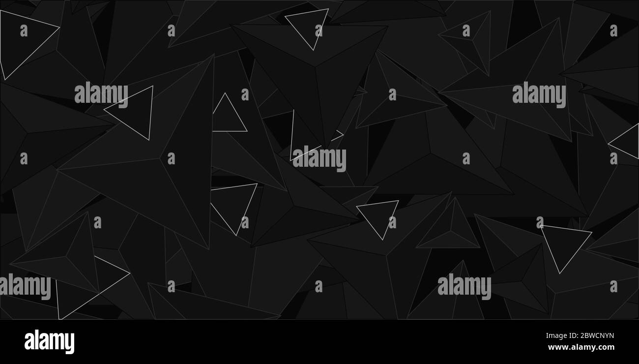 Dark Black Abstract Background With Geometric Shapes Stock Vector Image ...