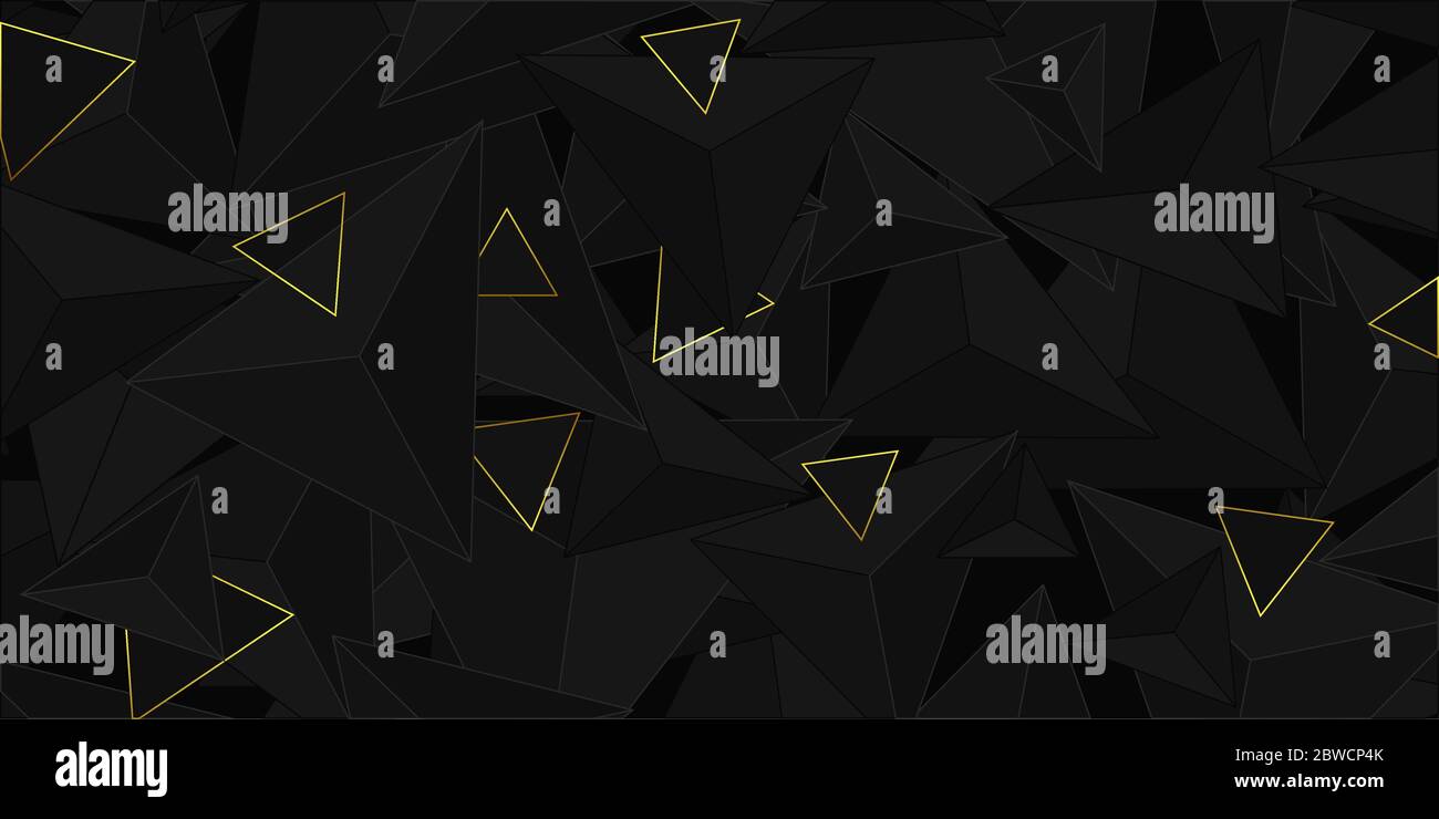 Dark Black Abstract Background With Geometric Shapes Stock Vector Image ...