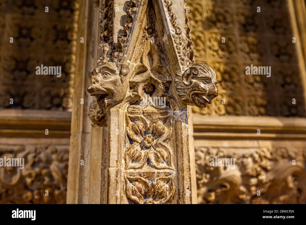 Carvings and Sculptures in Lincoln Cathedral Stock Photo