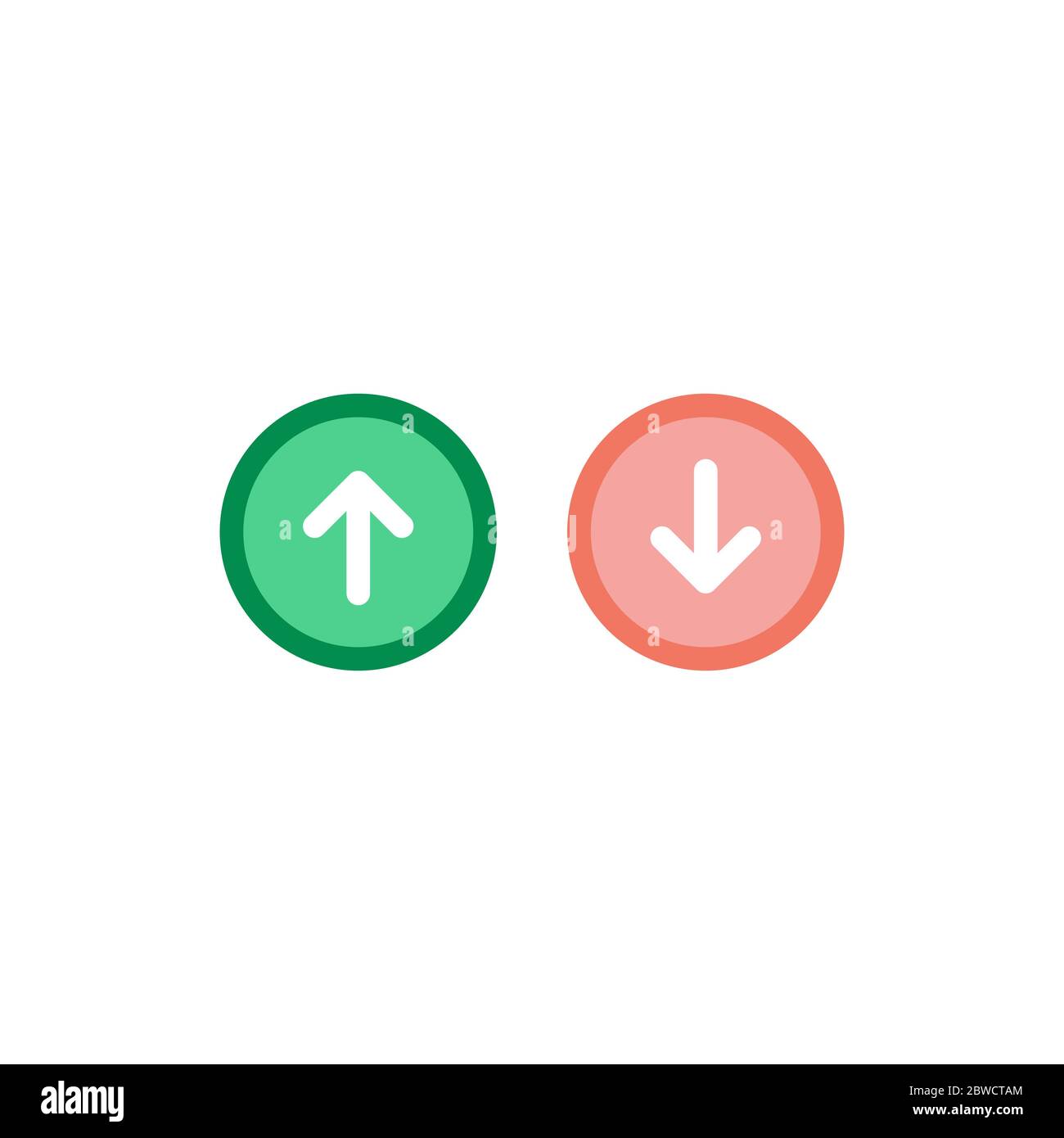 Modern up down arrows in circle. Stock vector illustration isolated on ...