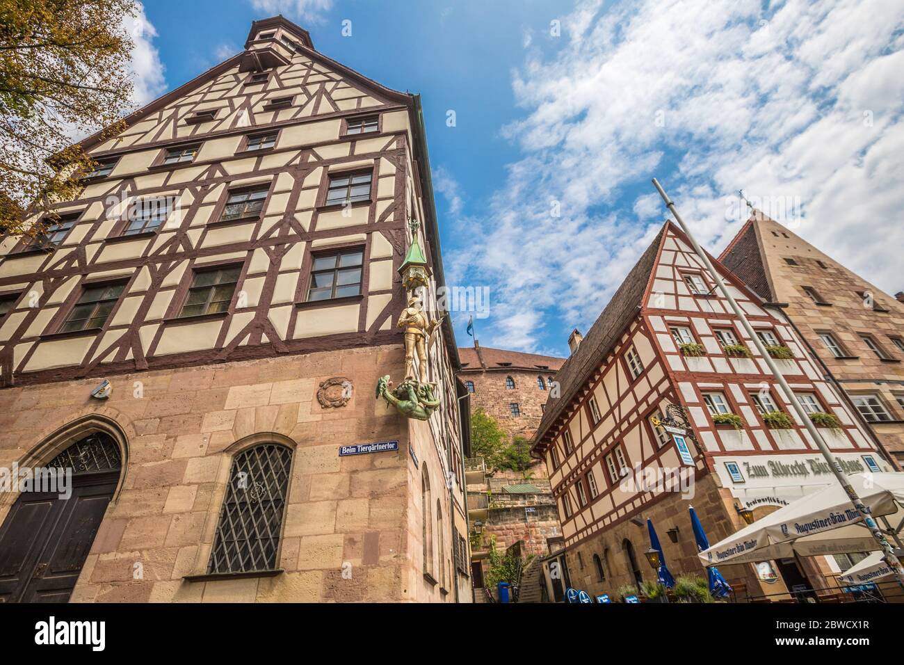 Old traditional houses in Nuremberg Germany Stock Photo