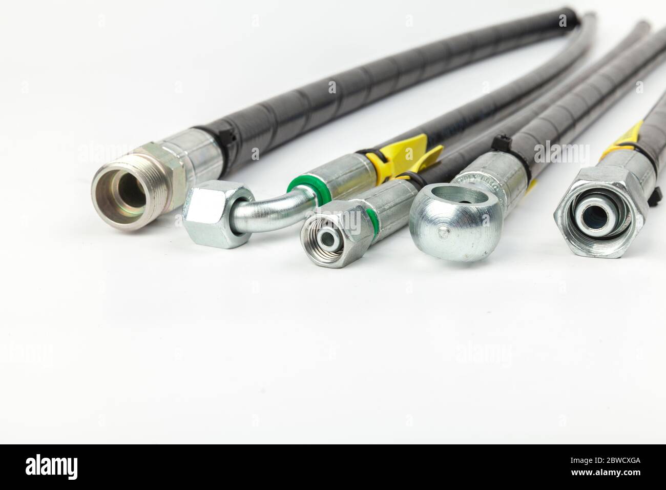 hydraulic hoses on white, close up Stock Photo Alamy