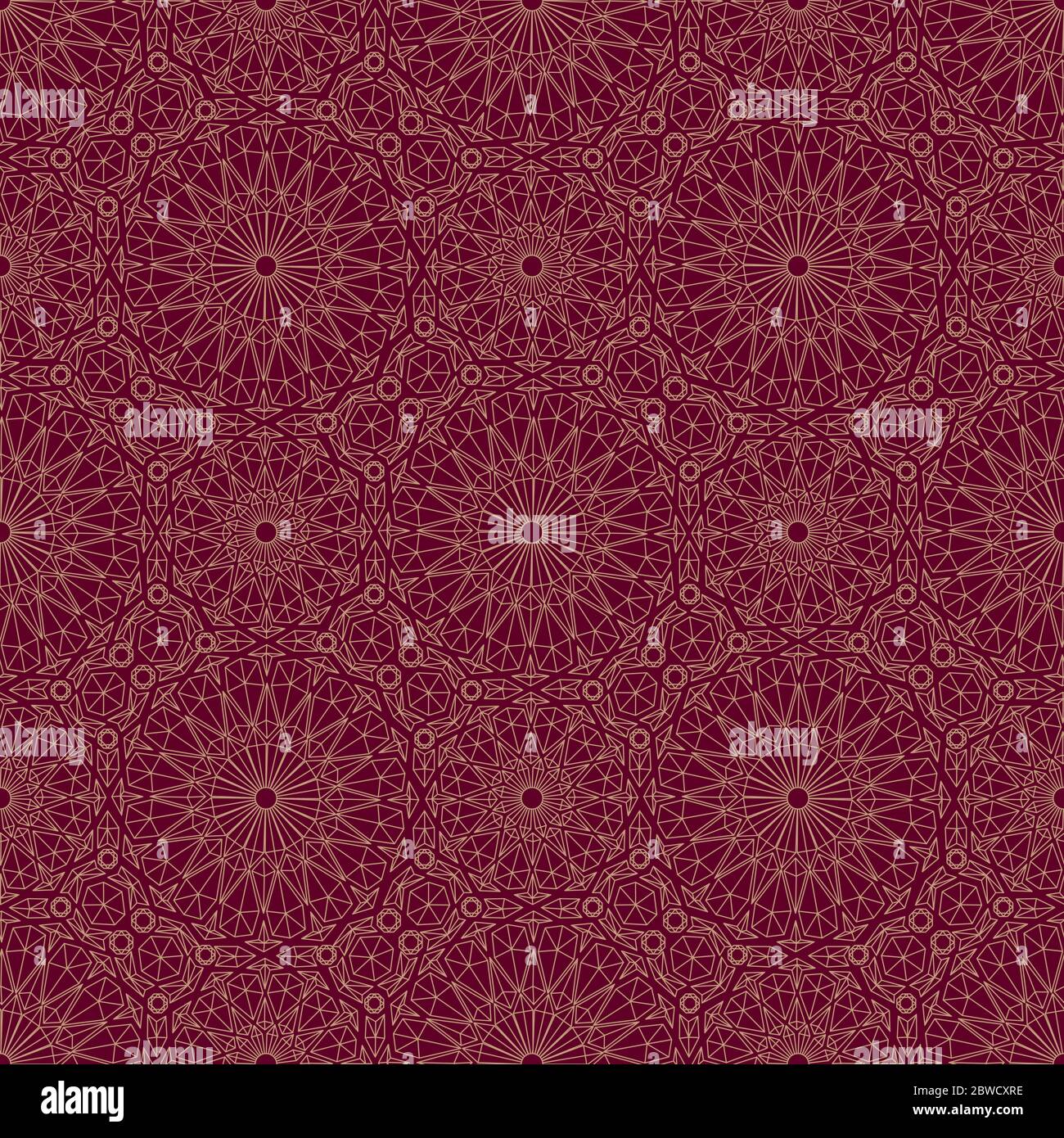 Arabic red ornament. Seamless pattern. Stock Vector