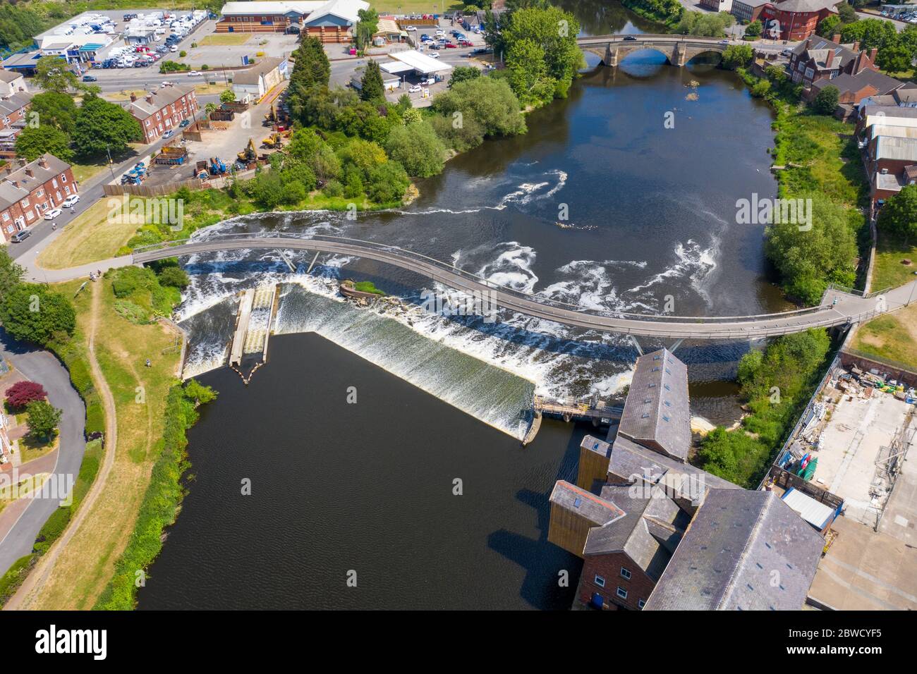 Aerial photo of the village centre of Castleford in Wakefield, West