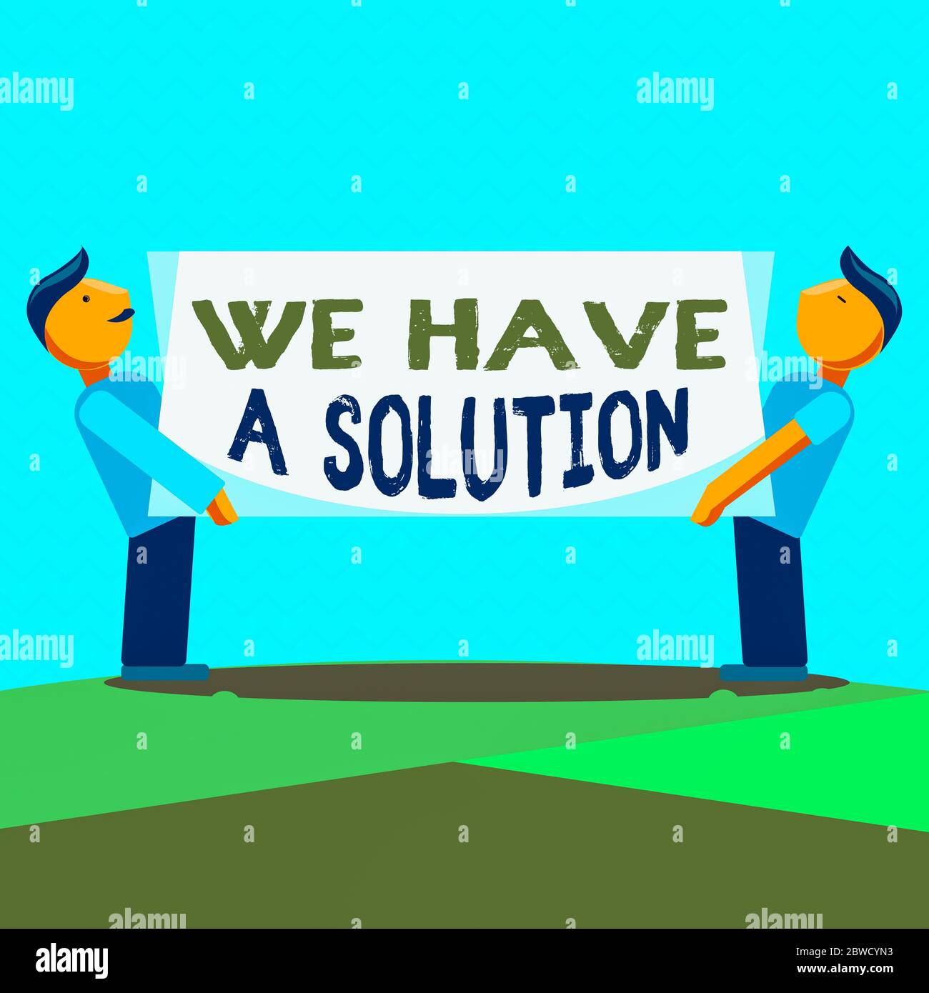 Text sign showing We Have A Solution. Business photo text Presenting ...