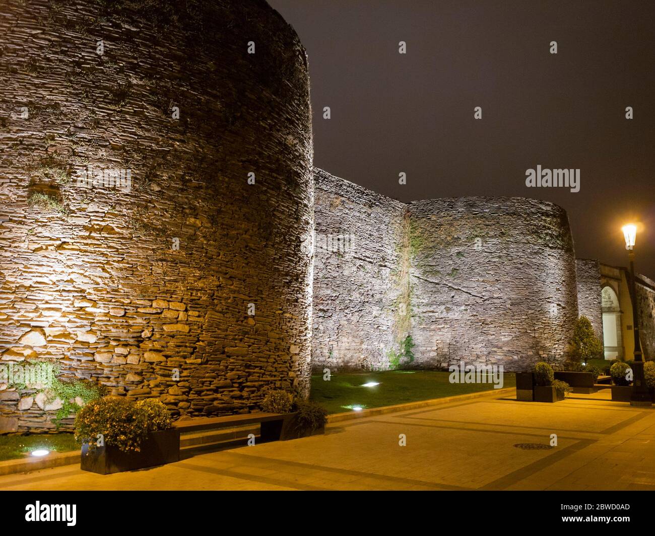 Muralla romana de la ciudad de Lugo. Galicia. España Stock Photo
