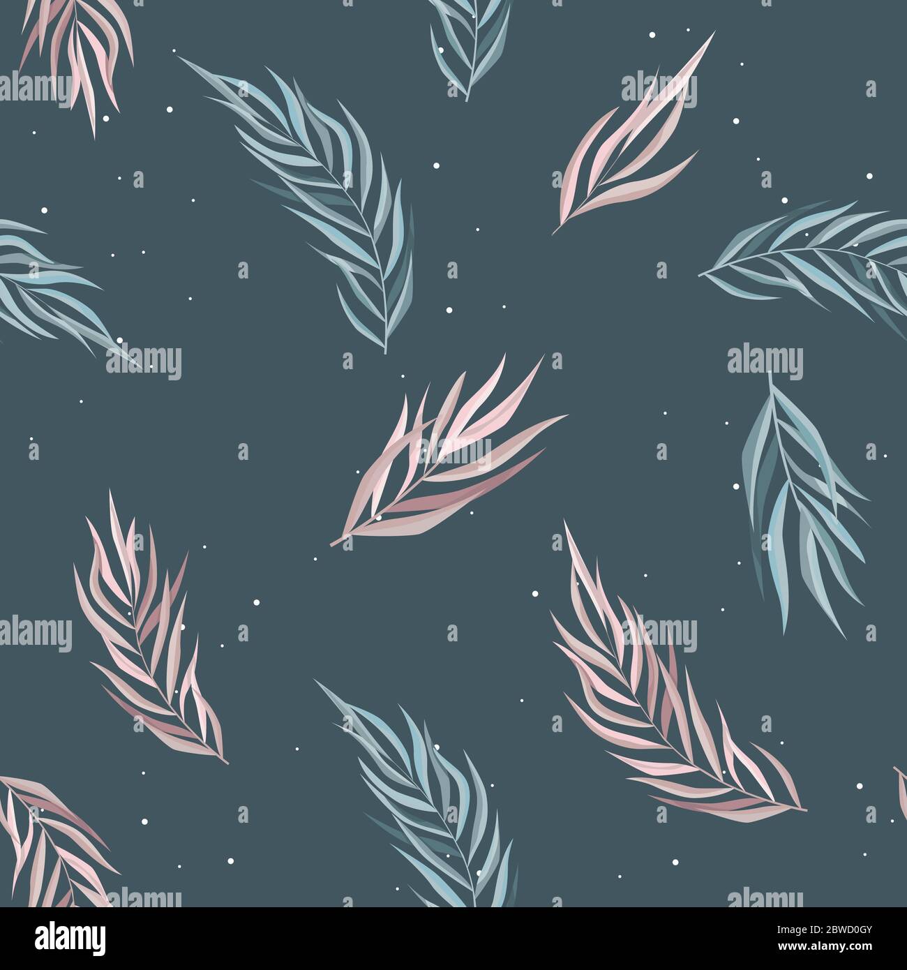 Abstract seamless pattern with leaves. Vector template Stock Vector ...
