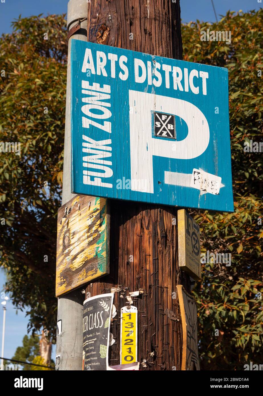 Funk Zone Arts District in Santa Barbara CA Stock Photo