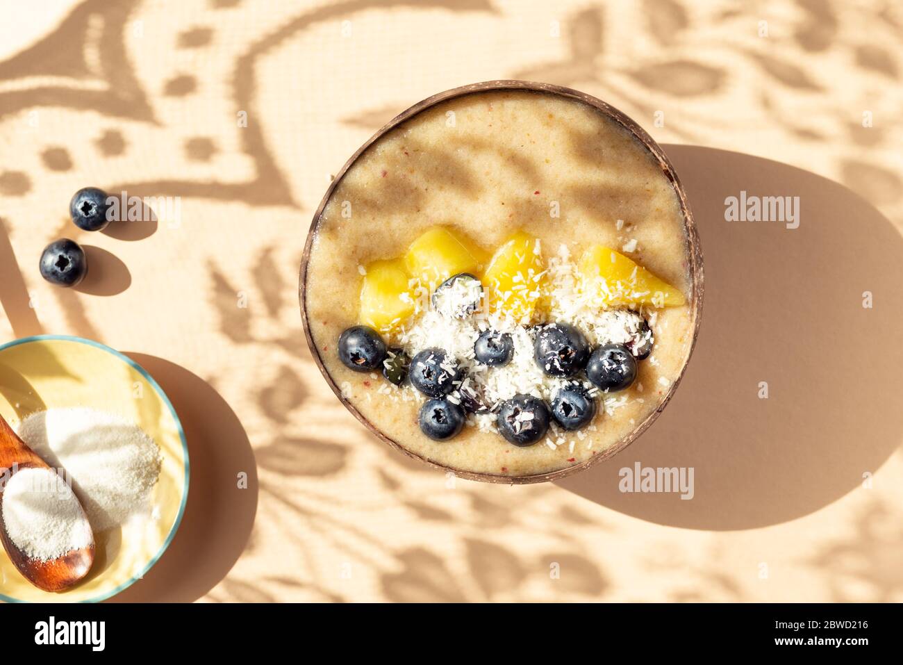 Collagen Powder and Smoothie Stock Photo Alamy