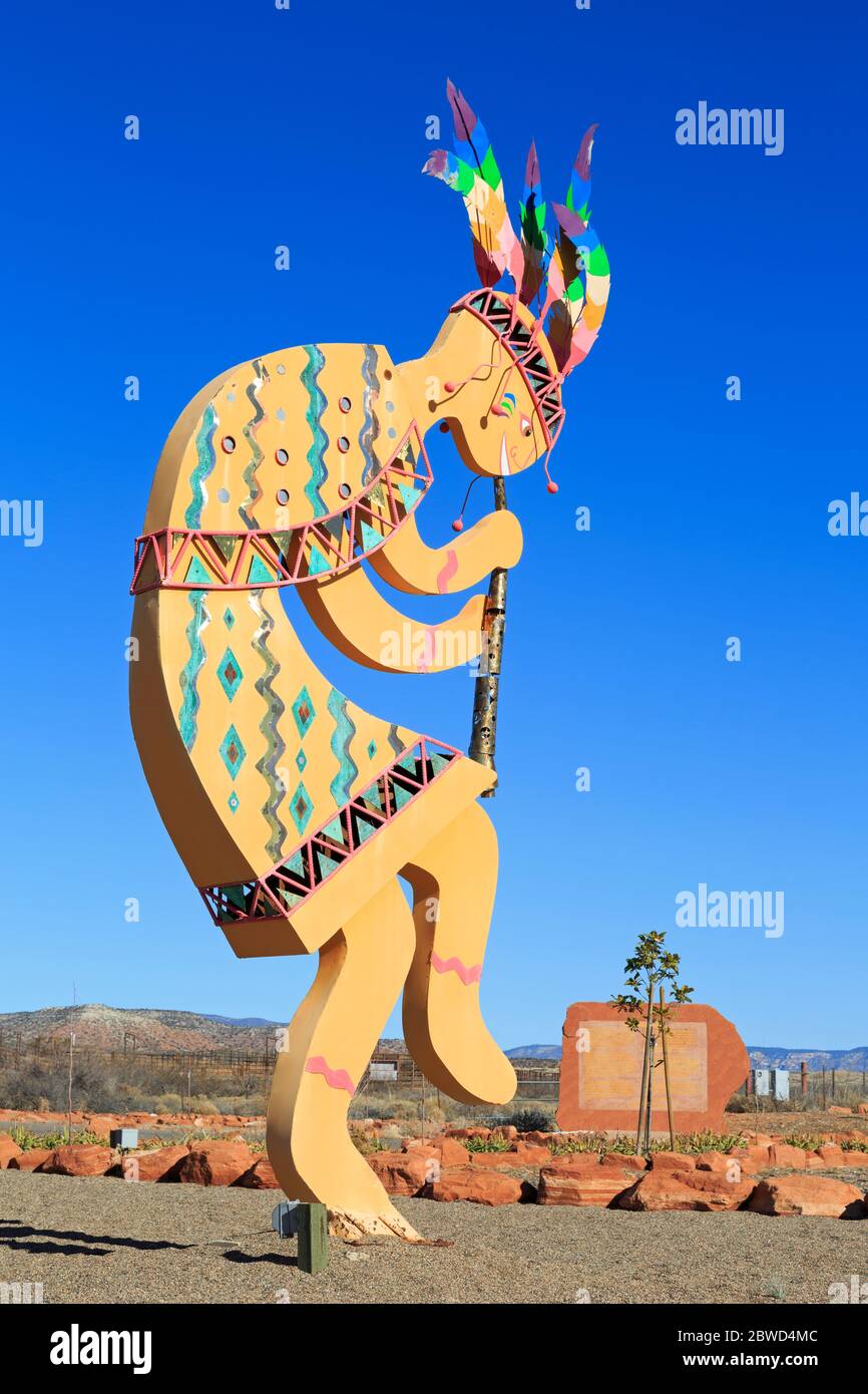 Kokopelli statue in Mago Earth Park,Cottonwood,Arizona,USA Stock Photo