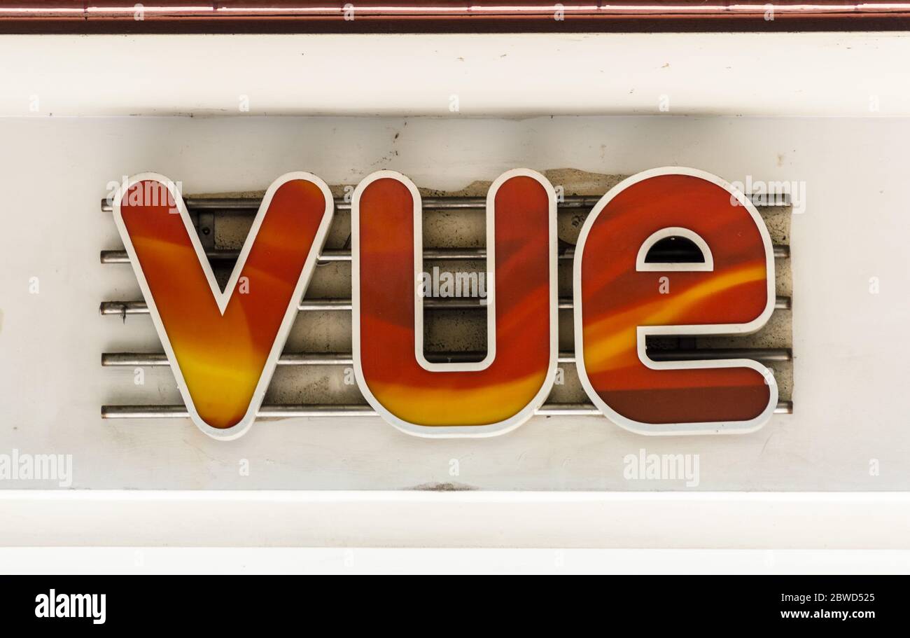 VUE cinemas board in Croydon, London, UK Stock Photo Alamy