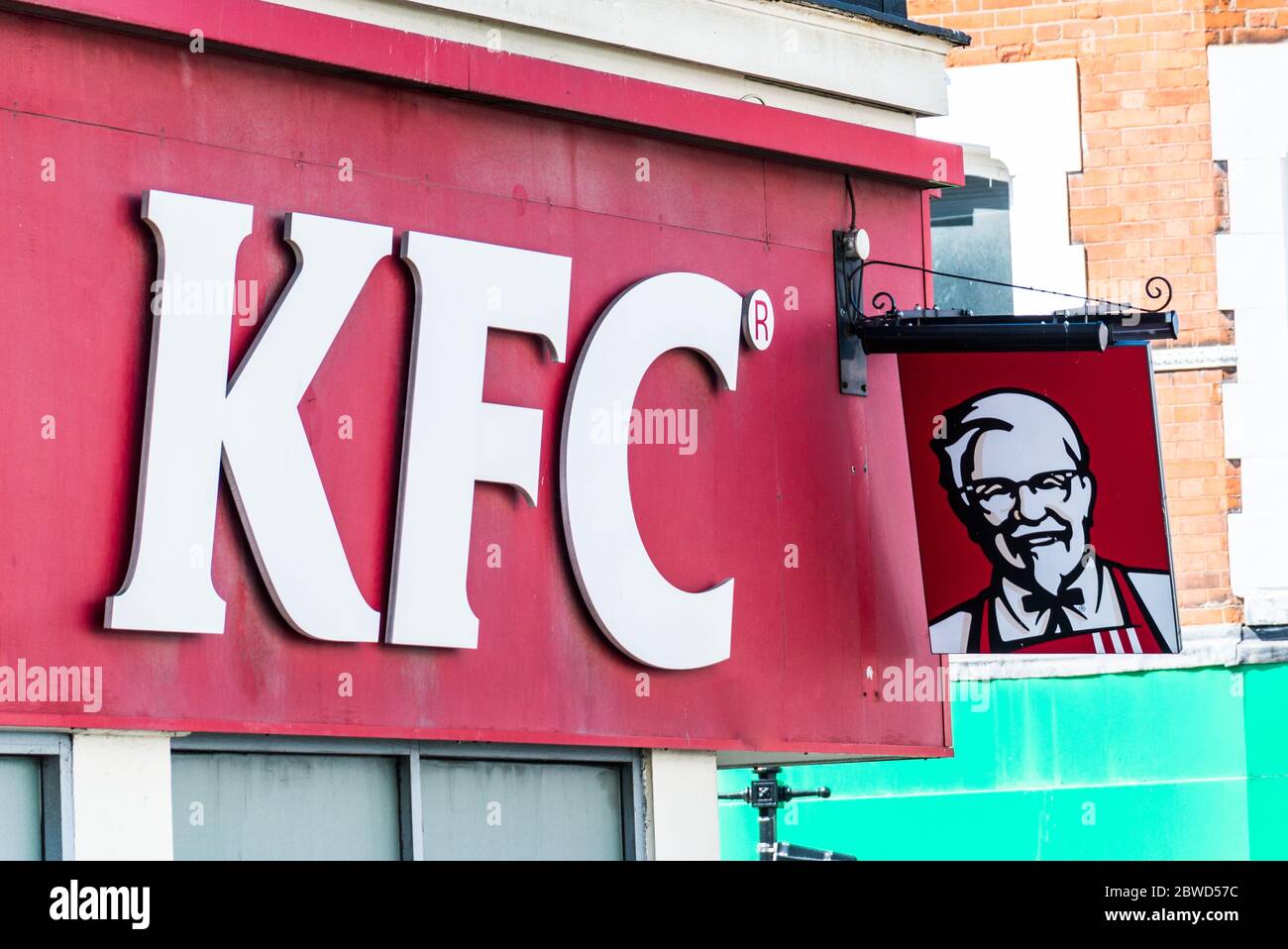 KFC Kentucky Fried Chicken shop board Stock Photo